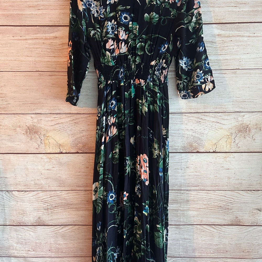Floral Black Maxi Dress - Picture 3 of 3